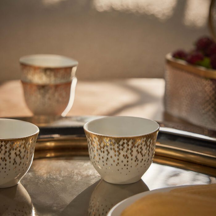 haviland souffle d or arabic coffee cup gold set of 6
