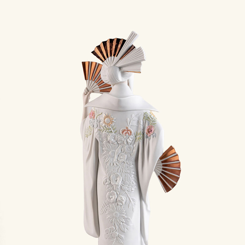 lladro japanese dancer sculpture large white