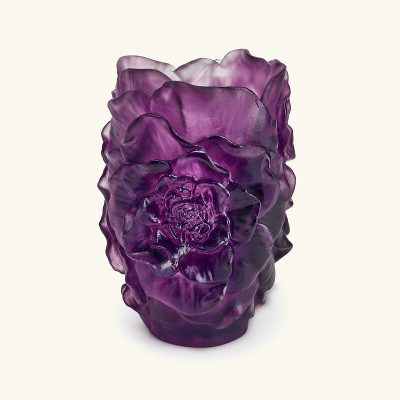 daum camellia vase small violet