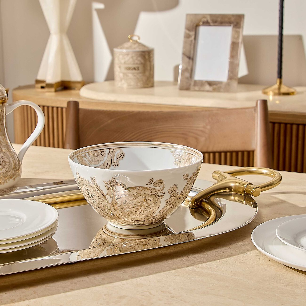 Barocco Soup Bowl Beige 18.5cm versace barocco soup bowl beige 18 5cm