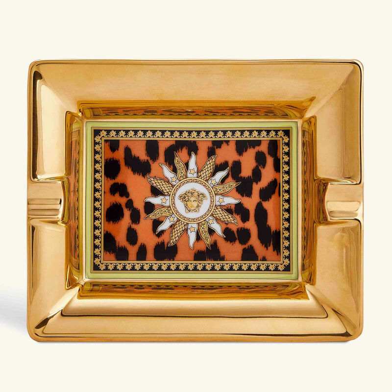 Jungle Animalier Ashtray Rectangular Small Gold versace jungle animalier ashtray rectangular small gold