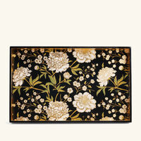 Lacquered Tray Rectangular Large Black les ottomans lacquered tray rectangular large black