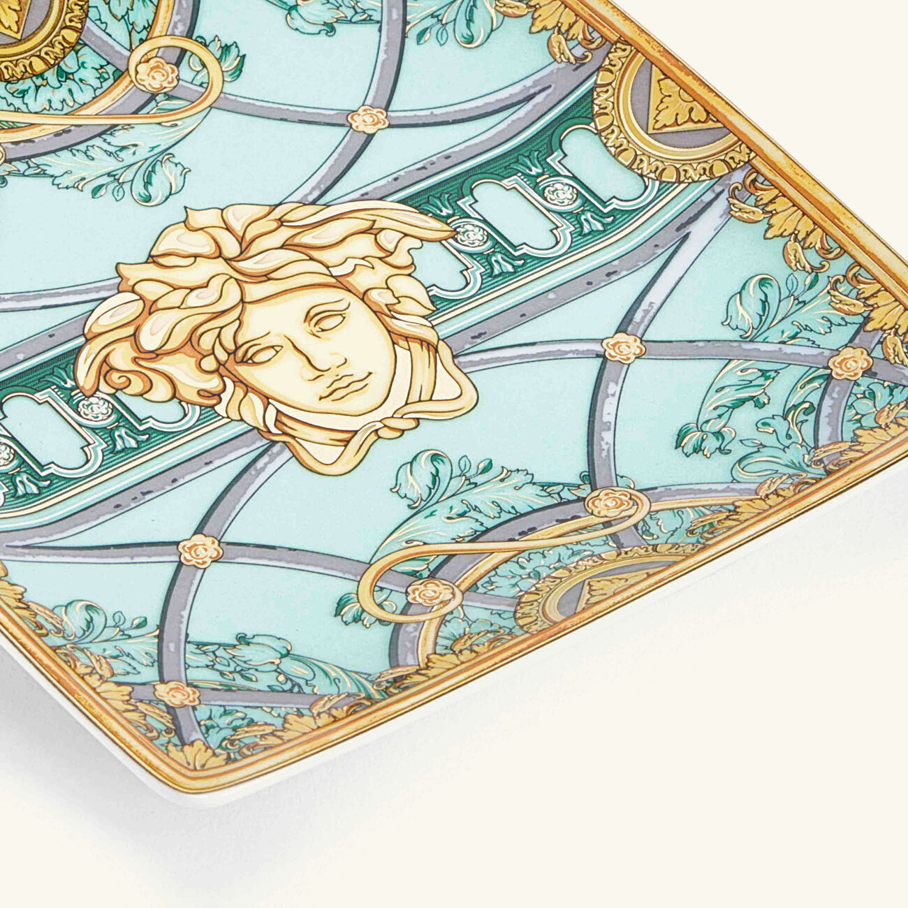 versace scala del palazzo verde trinket tray square mini green