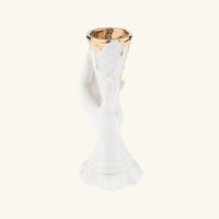 Gilded I-Scream Vase Small White jonathan adler gilded i scream vase small white