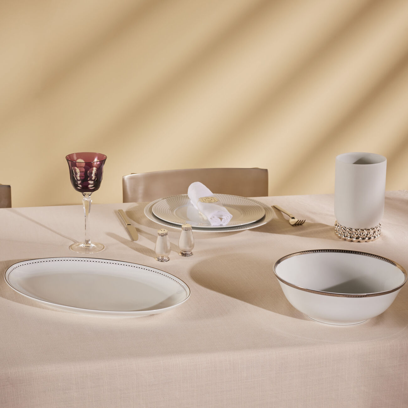 كريستوفل طبق السلطة مالميزون باللون الفضي 25 سم