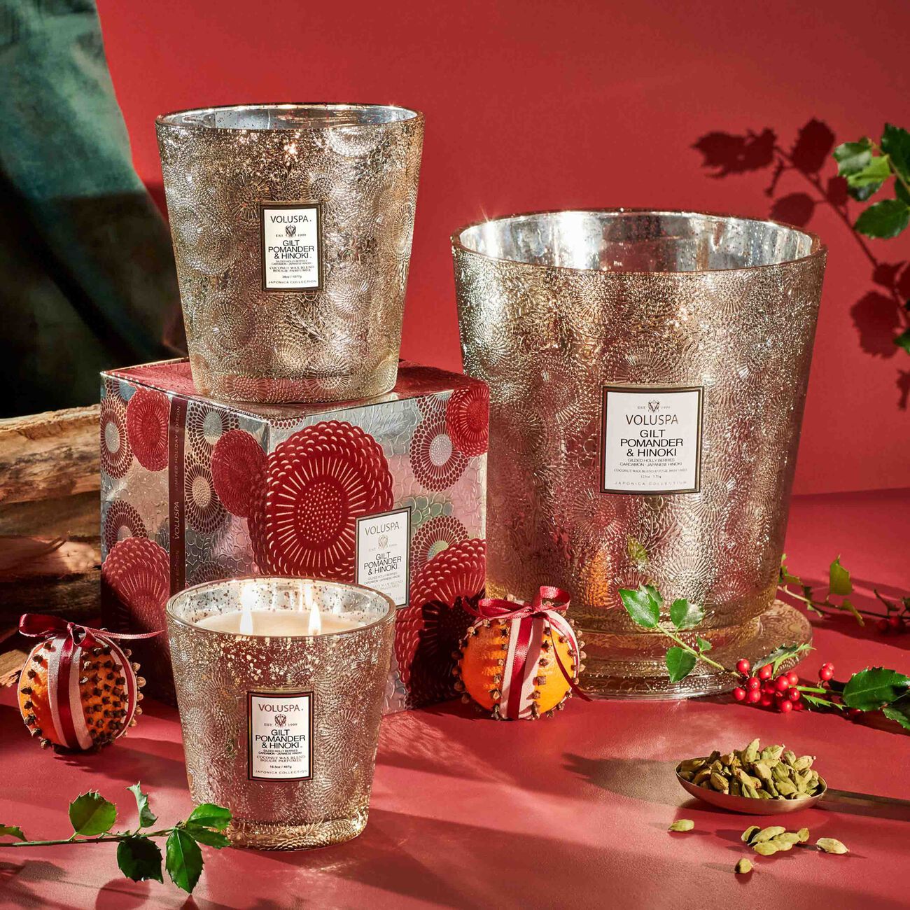 Gilt Pomander & Hinoki Candle voluspa gilt pomander hinoki candle