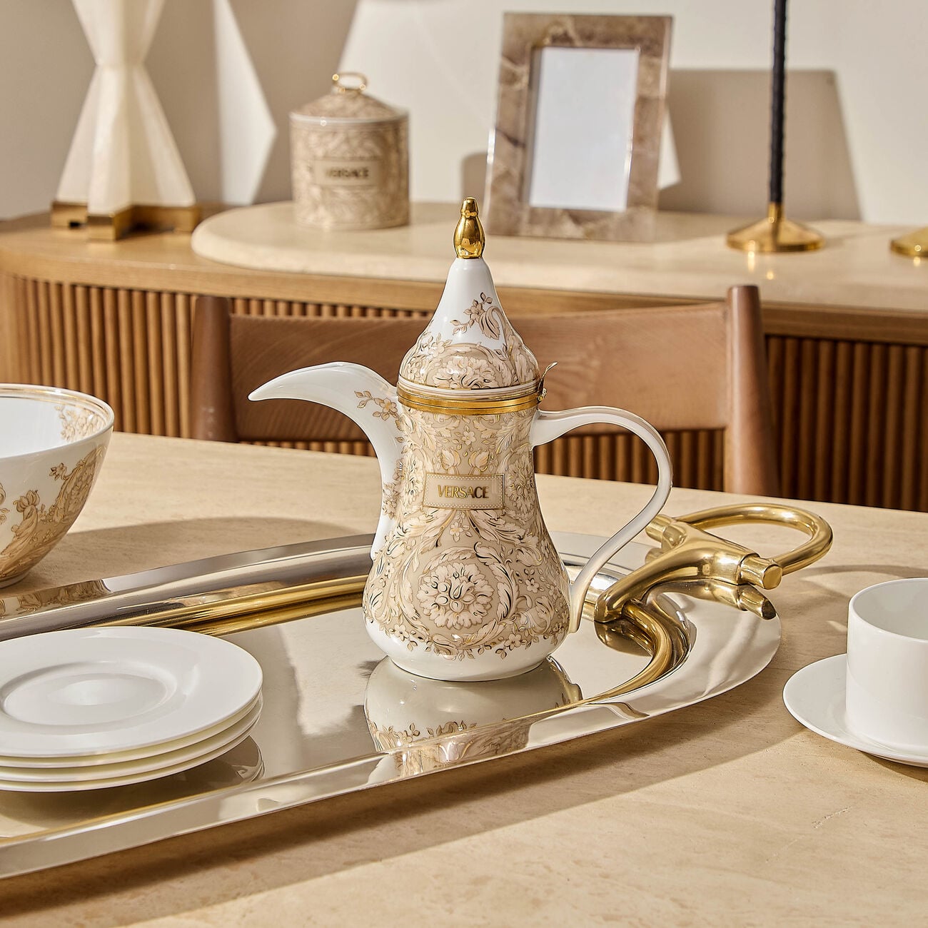 Barocco Coffee Pot Beige versace barocco coffee pot beige