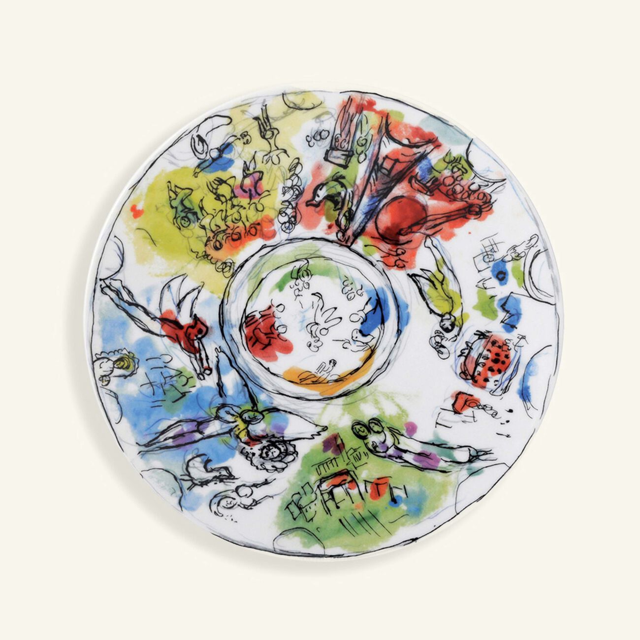 Marc Chagall Salad Plate Round White 21cm Set Of 6 bernardaud marc chagall salad plate round white 21cm set of 6