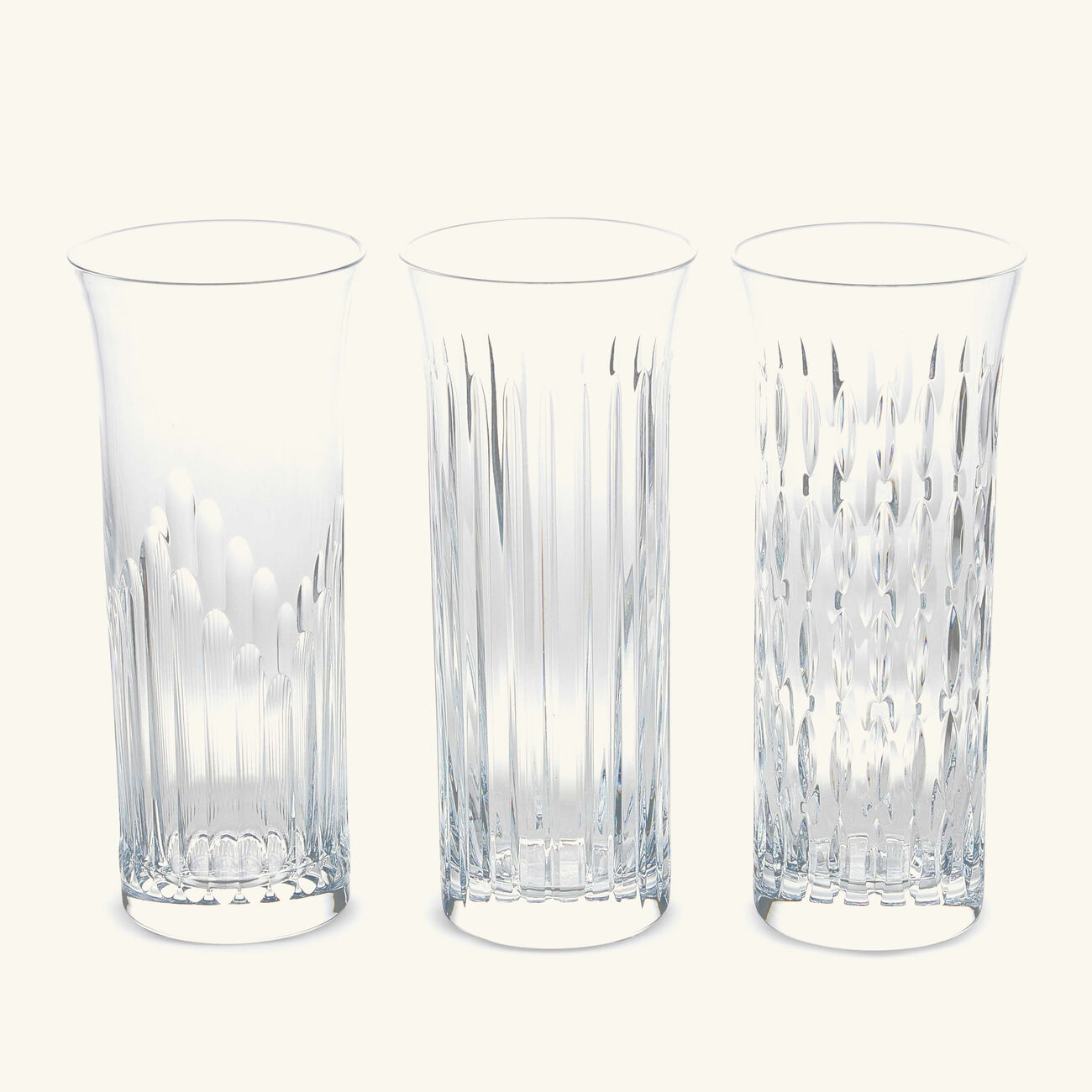Flora Vase Small Clear Set Of 3 baccarat flora vase small clear set of 3
