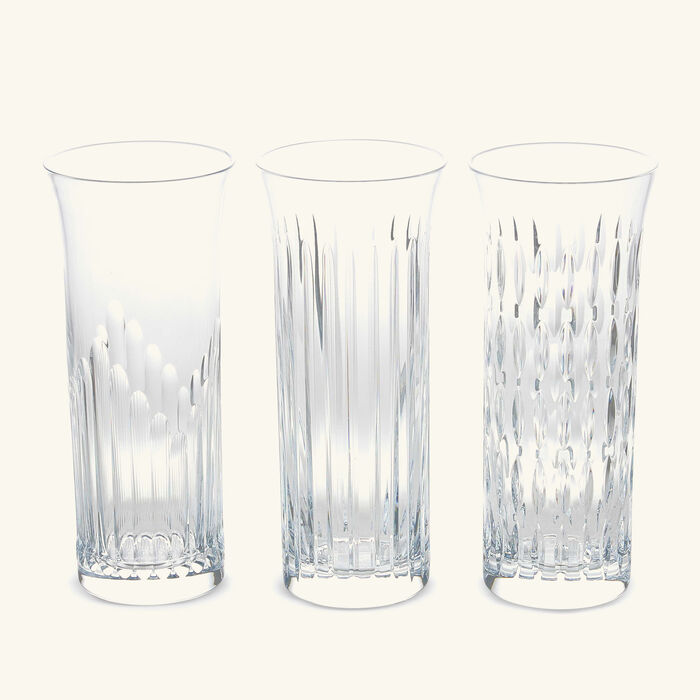 Flora Vase Small Clear Set Of 3 baccarat flora vase small clear set of 3