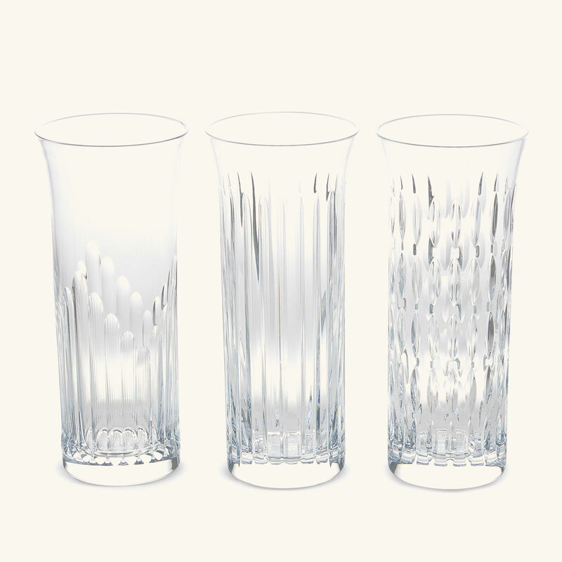 Flora Vase Small Clear Set Of 3 baccarat flora vase small clear set of 3