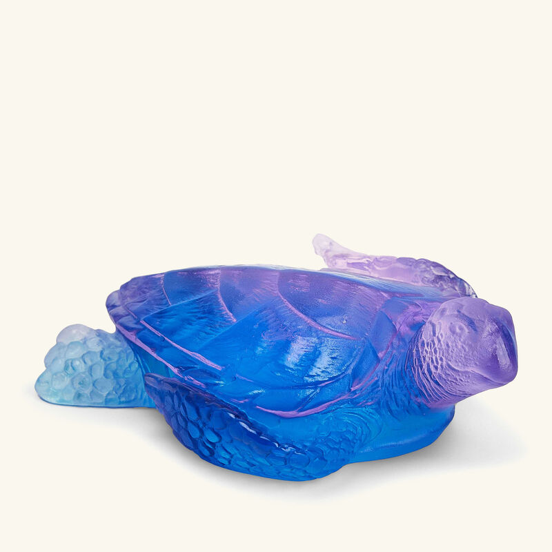 daum mer de corail sea turtle figurine mini blue