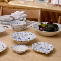 royal copenhagen blue fluted plain serving plates white set of 3