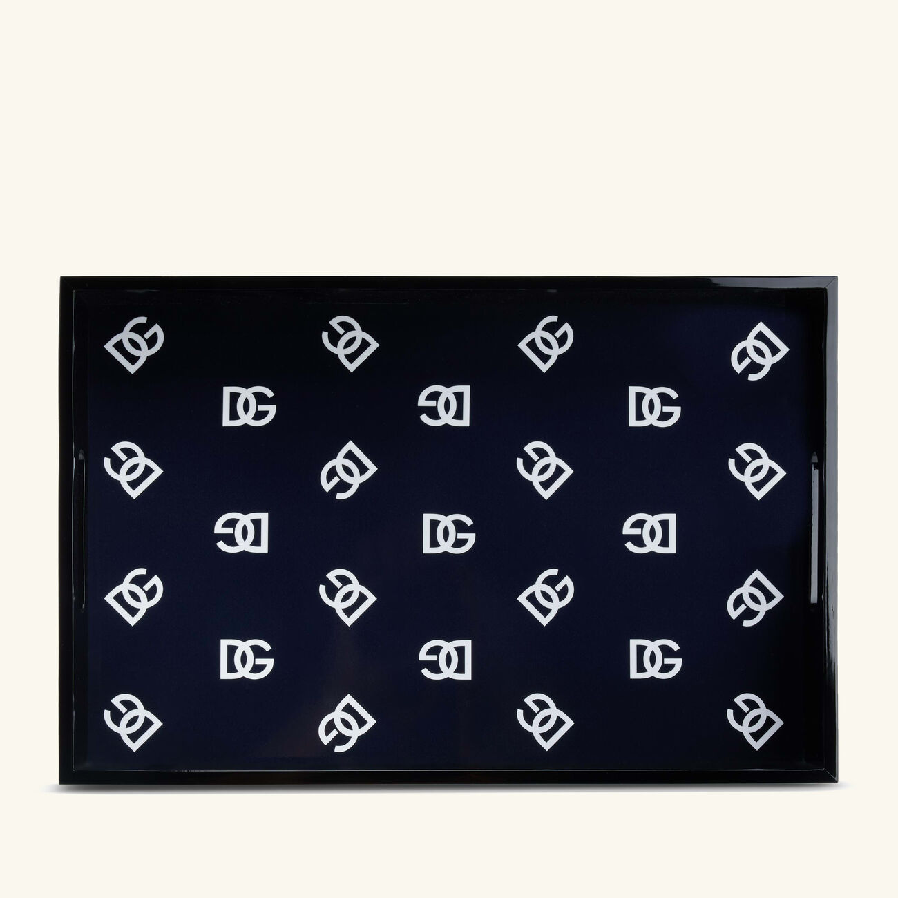 DG Logo Tray Rectangular Large Black dolce gabbana casa dg logo tray rectangular large black