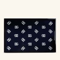DG Logo Tray Rectangular Large Black dolce gabbana casa dg logo tray rectangular large black