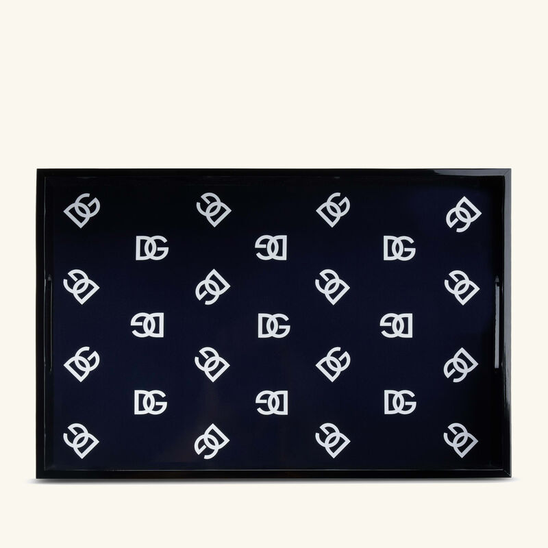 DG Logo Tray Rectangular Large Black dolce gabbana casa dg logo tray rectangular large black