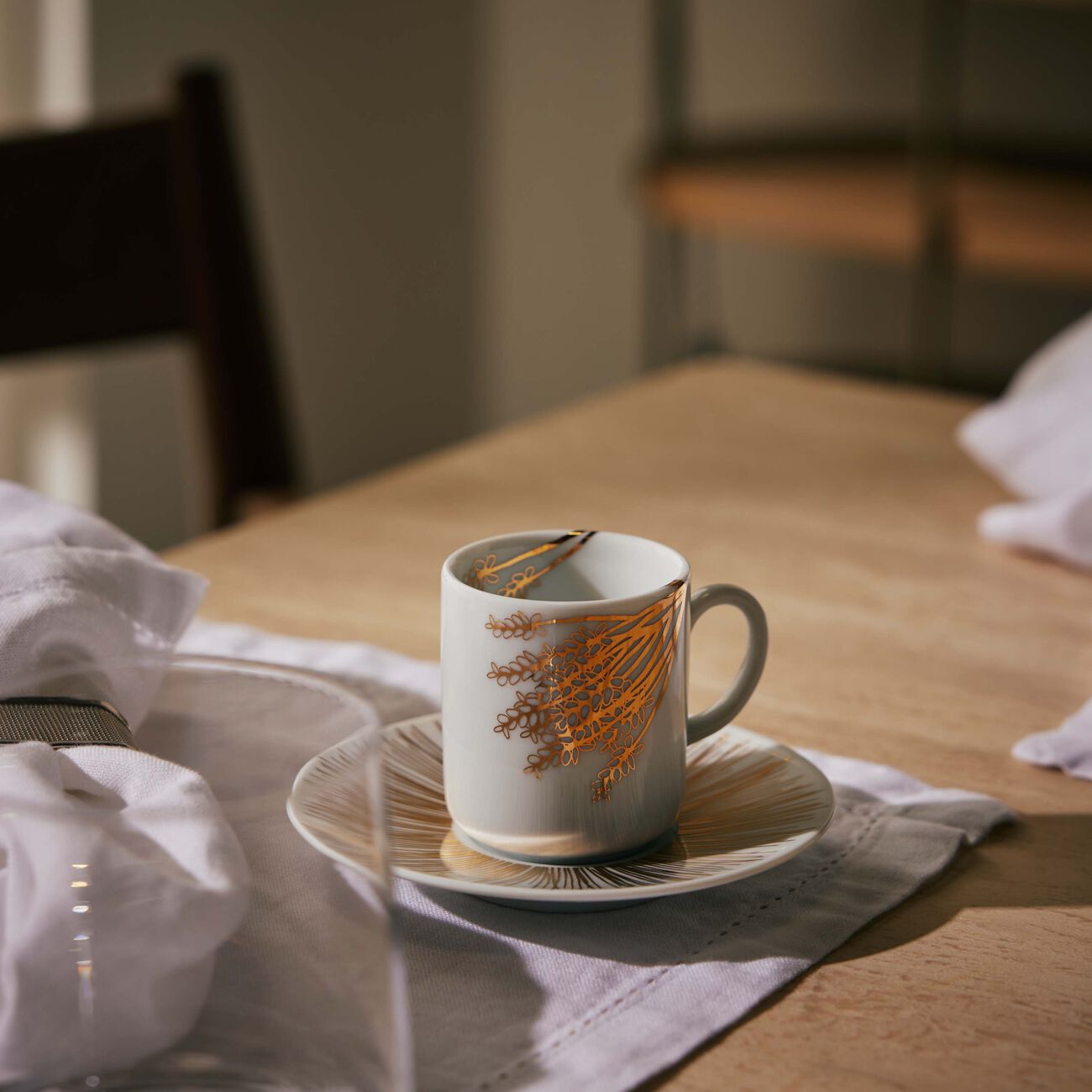 Tamrah by Razan Alazzouni Branch Coffee Cup & Saucer Gold Set of 2 silsal tamrah by razan alazzouni branch coffee cup saucer gold set of 2