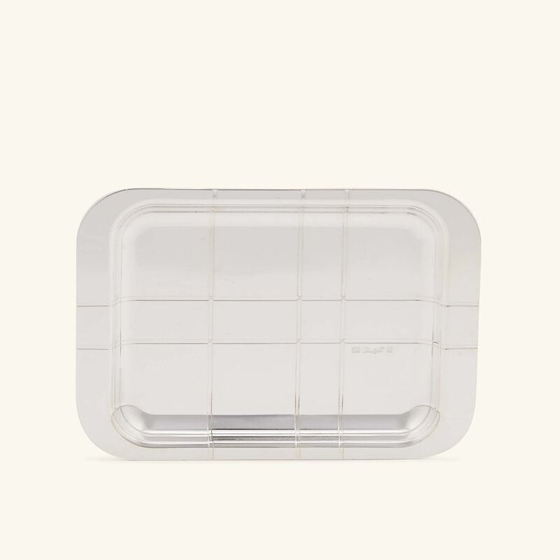 كريستوفل صينية جرافيك مستطيلة صغيرة جدًا مطلية بالفضة