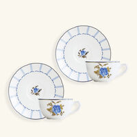 bernardaud tea cup   saucer blue set of 2