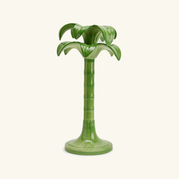 les ottomans palm trees candle holder large green