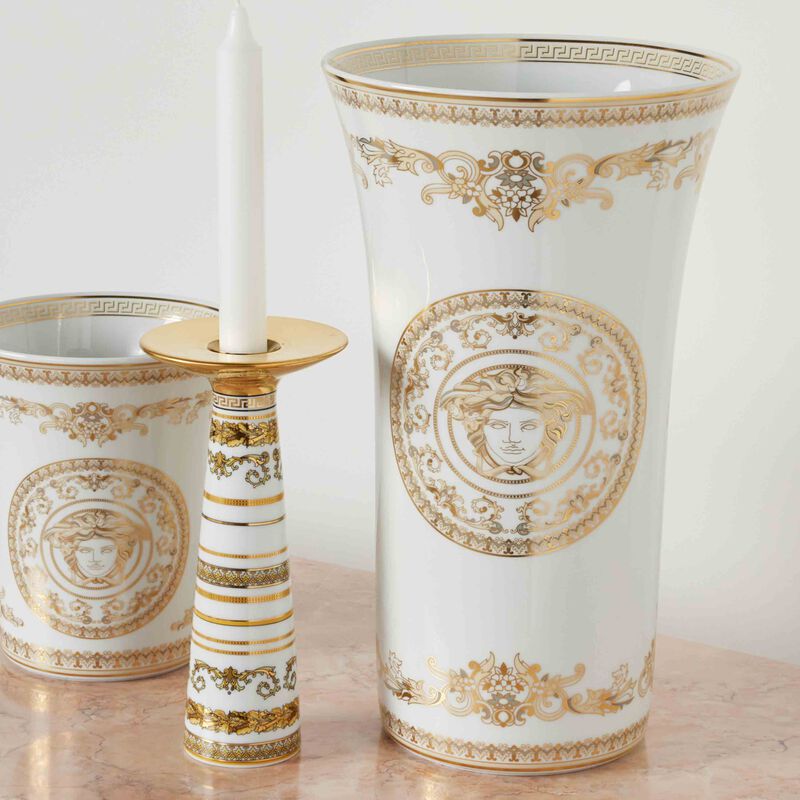 فيرساتشي مزهرية ميدوزا جالا متوسطة بيضاء