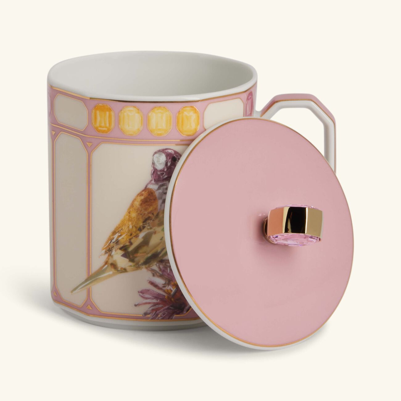 Idyllia Mug with Lid Finch Pink rosenthal idyllia mug with lid finch pink