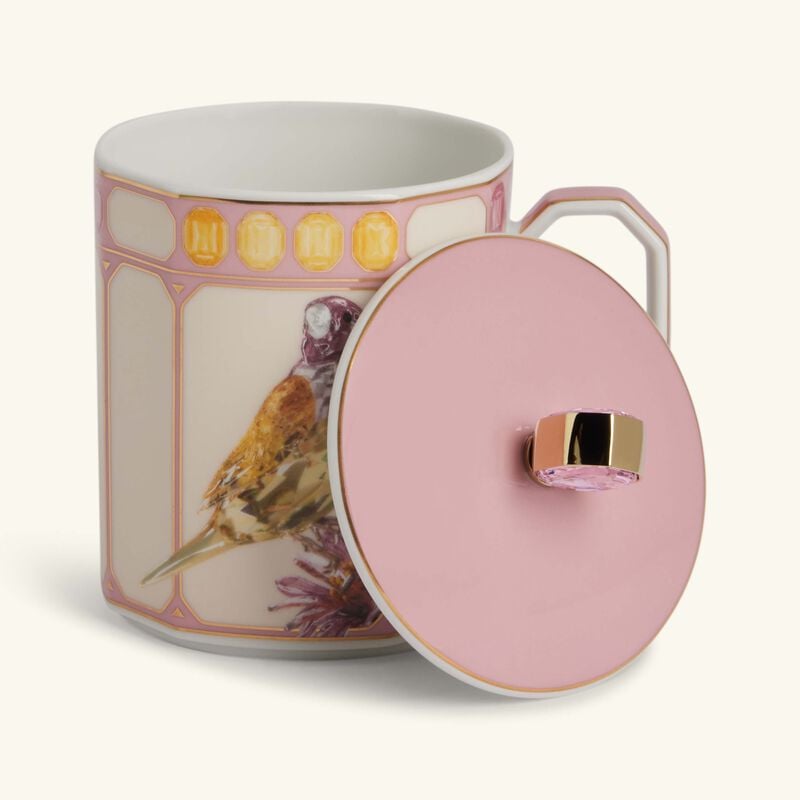 Idyllia Mug with Lid Finch Pink rosenthal idyllia mug with lid finch pink