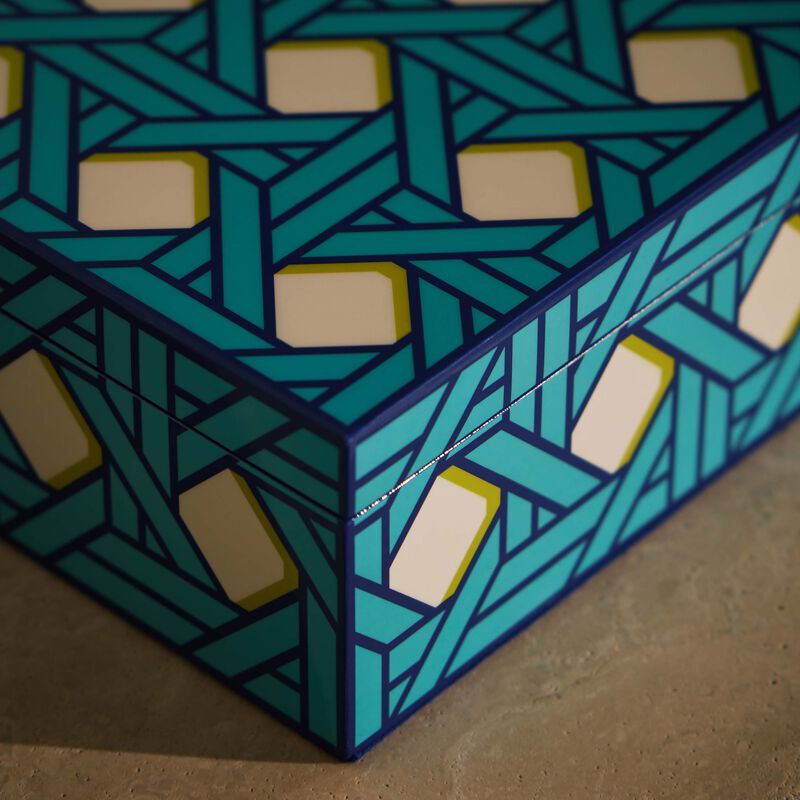 جوناثان أدلر علبة ديكور باسكيت ويف متوسطة باللون الأزرق