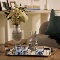 ruckl abc boy drinking glass blue