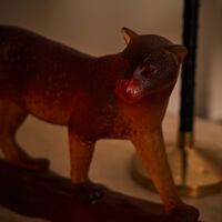 daum tropical leopard figurine medium brown