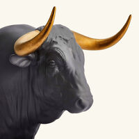 لادرو منحوتة الثور كبيرة سوداء