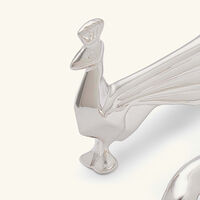 كريستوفل طقم غاليا من مسندين للسكاكين على شكل طاووس مطلي بالفضة