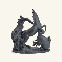Horses' Group Sculpture Large Black lladro horses group sculpture large black
