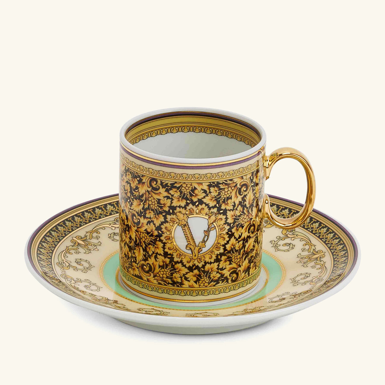 versace barocco mosaic coffee cup pattern set of 6