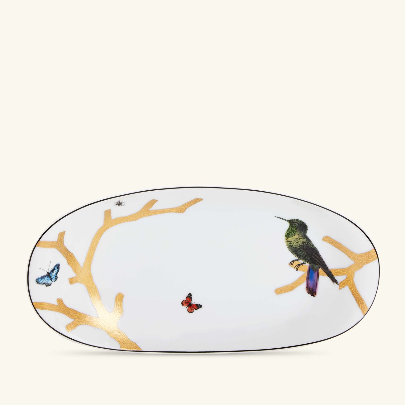 برناردو طبق التقديم أو زوازو بيضاوي باللون الذهبي 21 سم