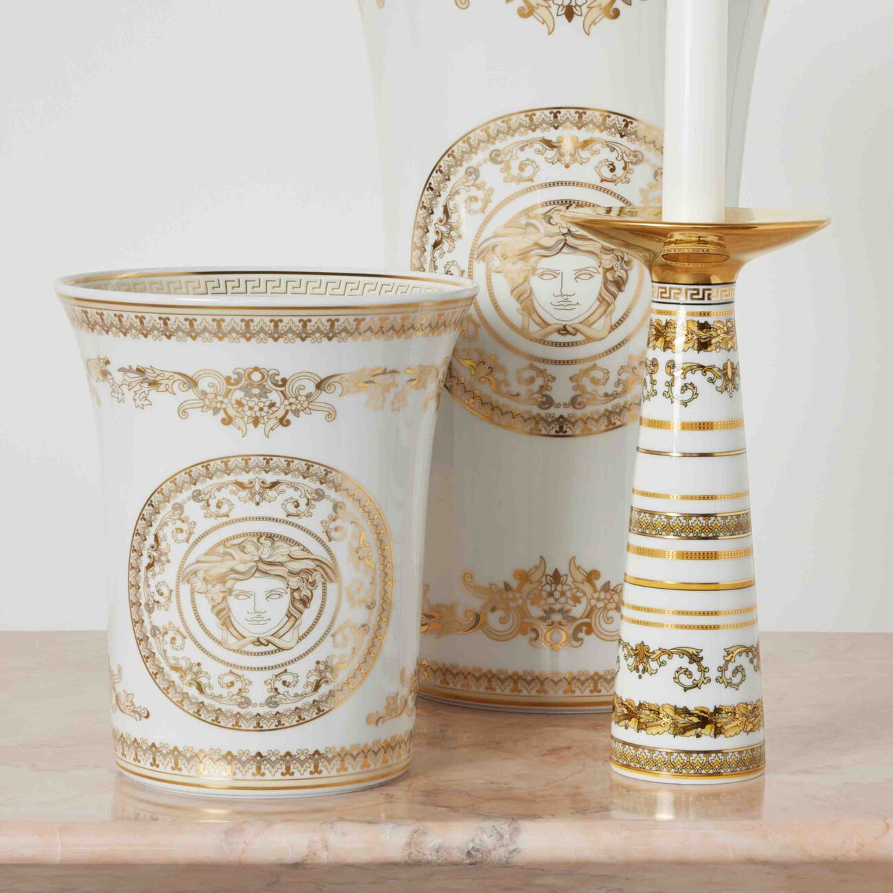 versace medusa gala vase small white