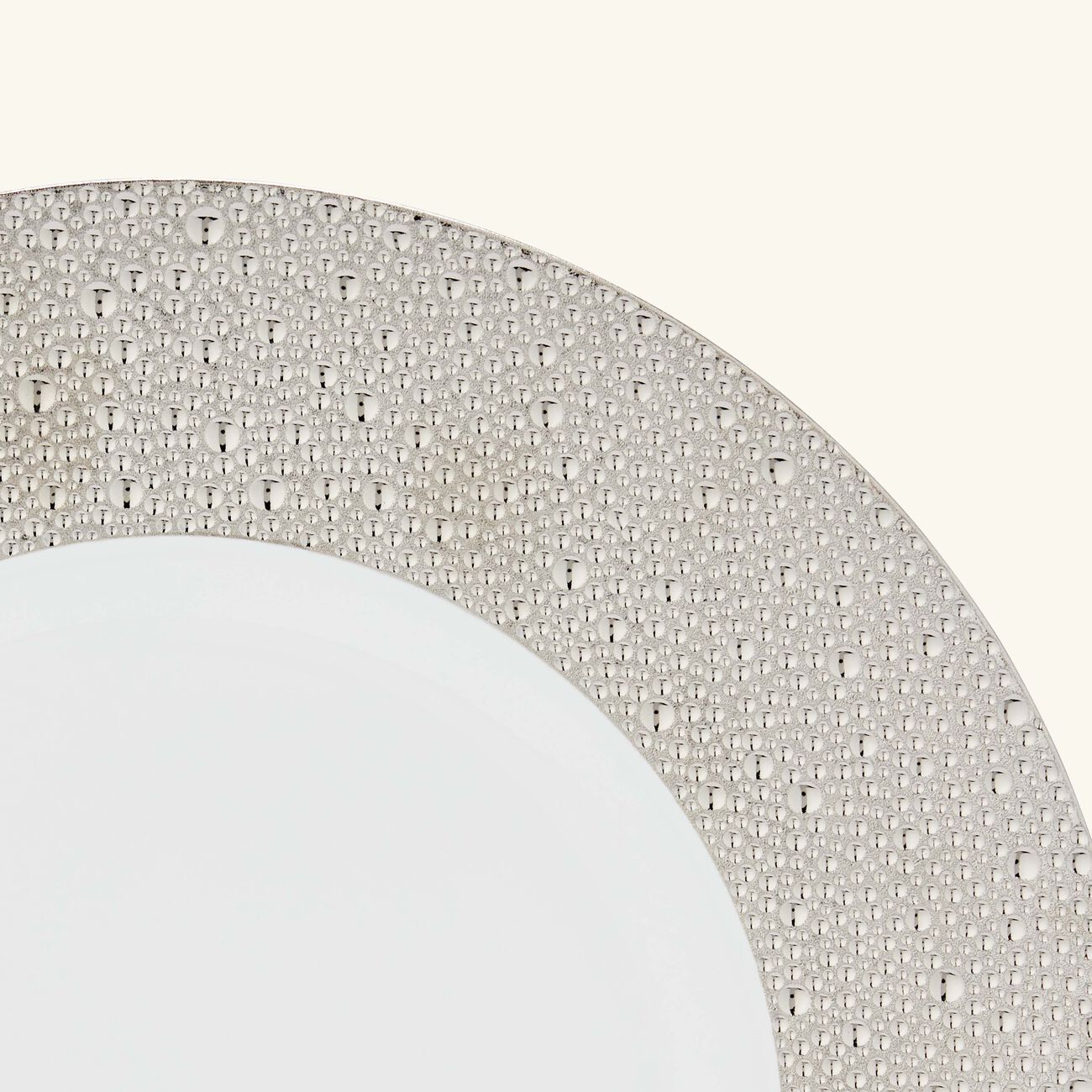 bernardaud ecume serving plate round silver 31cm