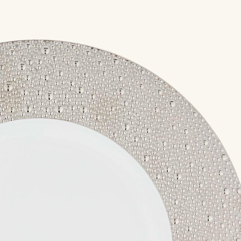 bernardaud ecume serving plate round silver 31cm