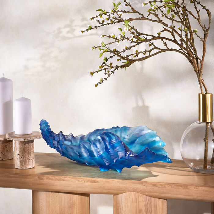 daum mer de corail centerpiece blue limited edition
