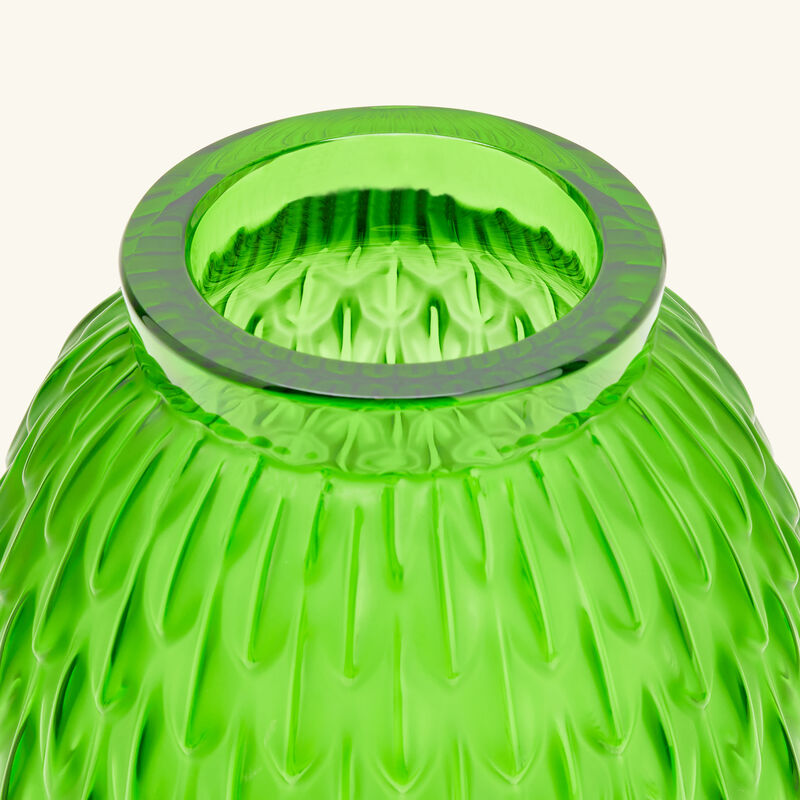 lalique plumes vase small green