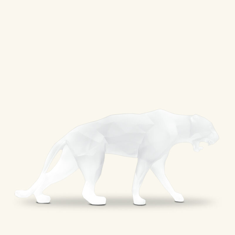 daum wild panther sculpture medium white limited edition