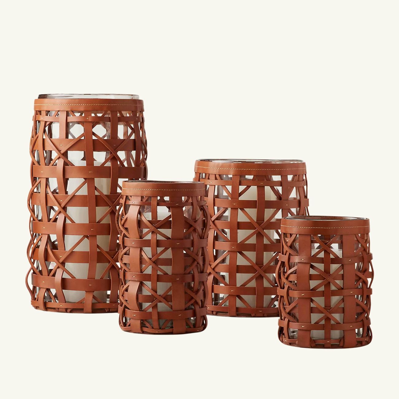 رالف لورين هوم حامل شموع بريستون هوريكان متوسط باللون البني