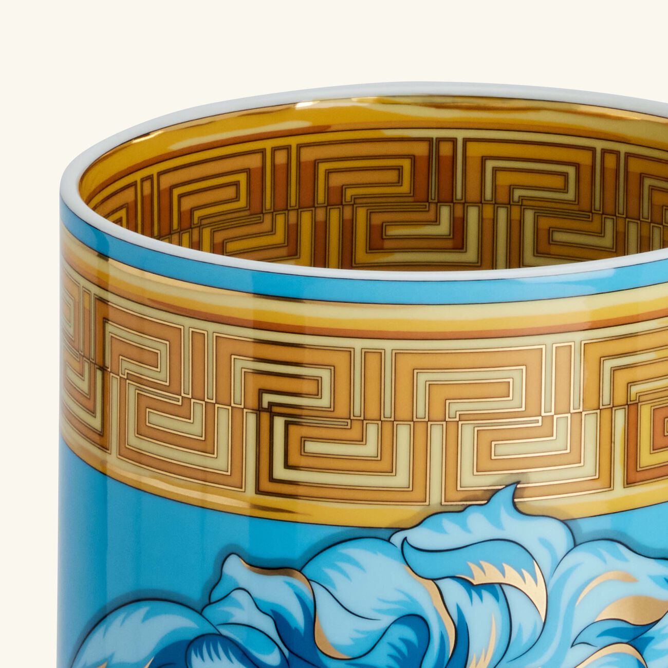 فيرساتشي مزهرية ميدوزا أمبليفايد كوين متوسطة الحجم زرقاء