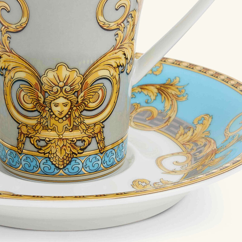 versace prestige gala coffee cup   saucer white set of 6