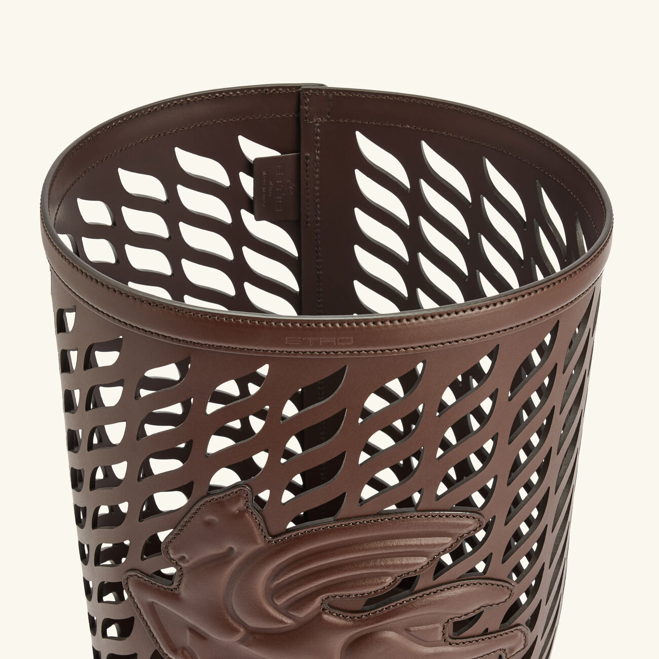 etro drill waste basket dark brown
