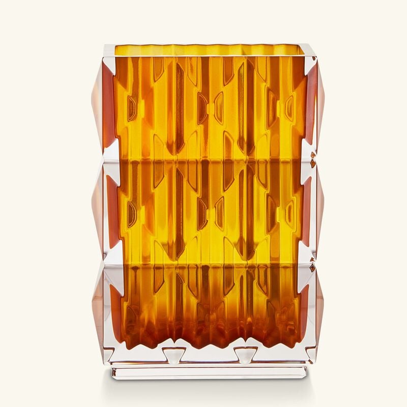 baccarat louxor vase rectangular small amber