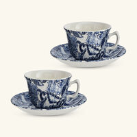 ralph lauren home faded peony tea cups   saucers set of 2