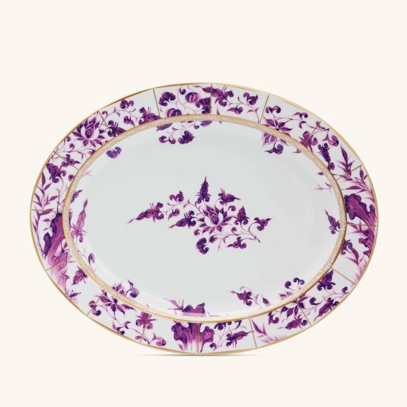 bernardaud prunus serving platter oval purple