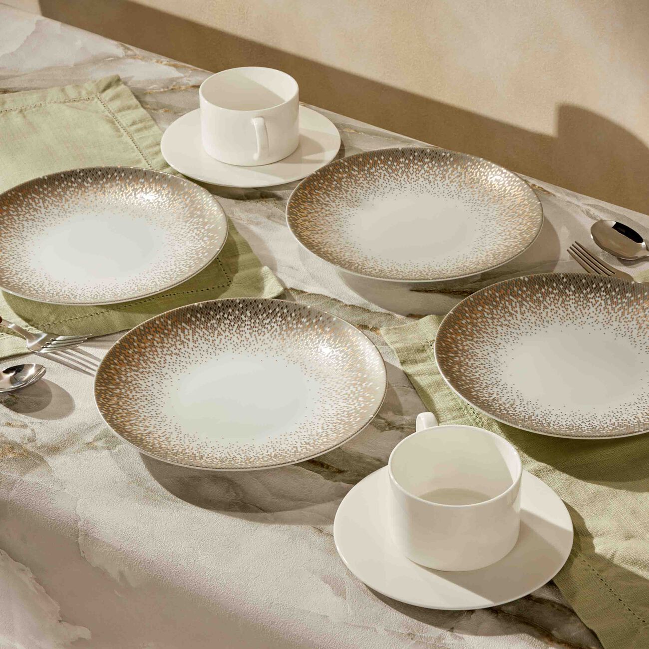 haviland souffle d or dessert plate round gold set of 4