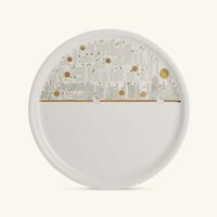 دملاج طبق الضيافة حياة ذهبي بتصميم دائري 32 سم